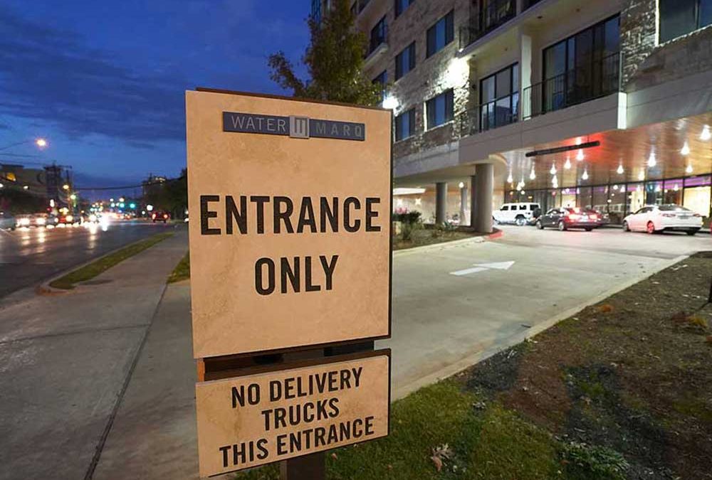 apartment entrance signs